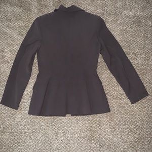 ANN TJIAN FOR KENAR PETITES BLAZER WOMEN'S SZ 6P HIDDEN BUTTONS BROWN LINED